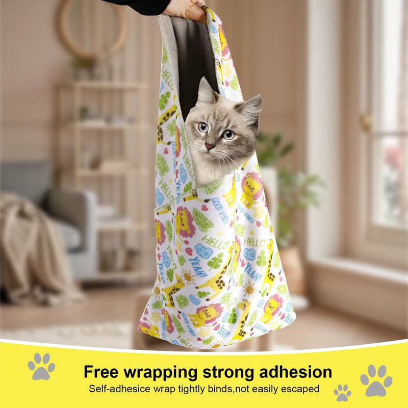 Cat Wrap for Cutting Nails and Grooming,Cat Restraint Wrap for Nail Clipping,Self-Adhesive Fabric Cat Swaddle Burrito Wrap for Nail Trimming,Cat Grooming Supplies(L (Within 22lbs)) - PawsPlanet Australia