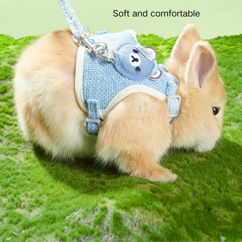 Rabbit Harness and Leash Set Adjustable Bunny Harness Leash Ferret Harness Guinea Pig Harness Ferret Leash for Small Pets Walking Outdoor (Small,Pink) Pink - PawsPlanet Australia