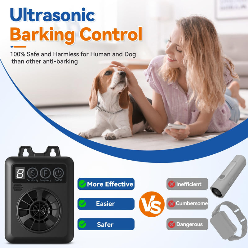 Anti Barking Device for Dogs, 50FT Rechargeable Ultrasonic Dog Bark Control Devices with 4 Modes Stop Neighbors Dogs Barking Waterproof Bark Deterrent Box, Dog Barking Silencer Safe for Outdoor Indoor - PawsPlanet Australia