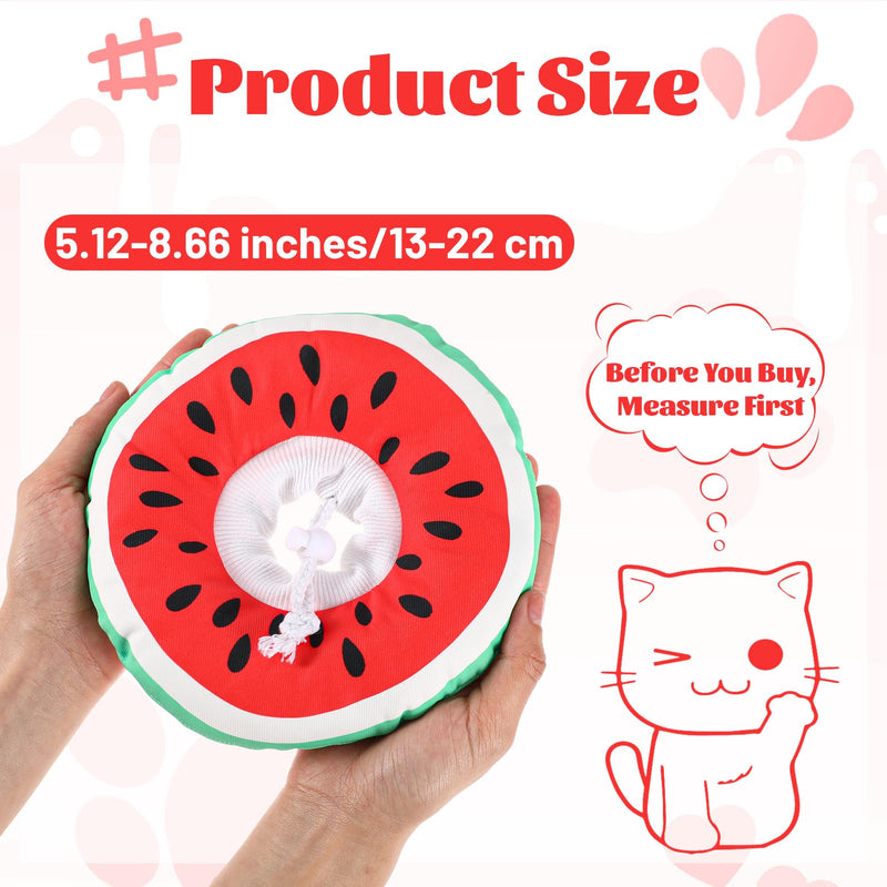 ElevateTech Cat Cone Collar Soft Kitten Cones After Surgery Cute Donut Small Kitten Cone Collar Adjustable Cat Recovery Cones to Stop Licking Neck Elizabethan Collars for Cats Kittens, Watermelon, S