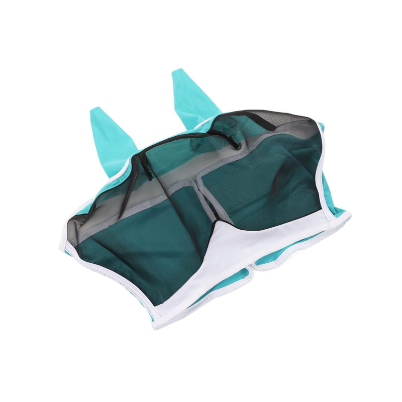 Shires Fly Guard Deluxe Fly Mask with Ears & Nose (Green, Full)