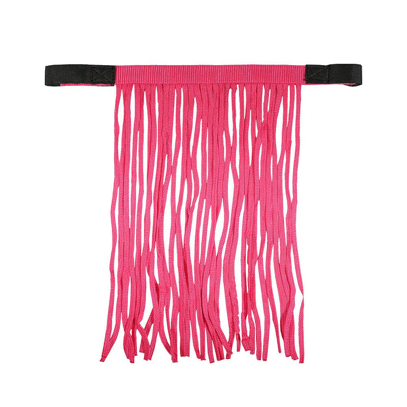 HORZE Lightweight Nylon Fringe Fly Veil | Easily Attaches to Halter - Raspberry Pink - Horse - PawsPlanet Australia