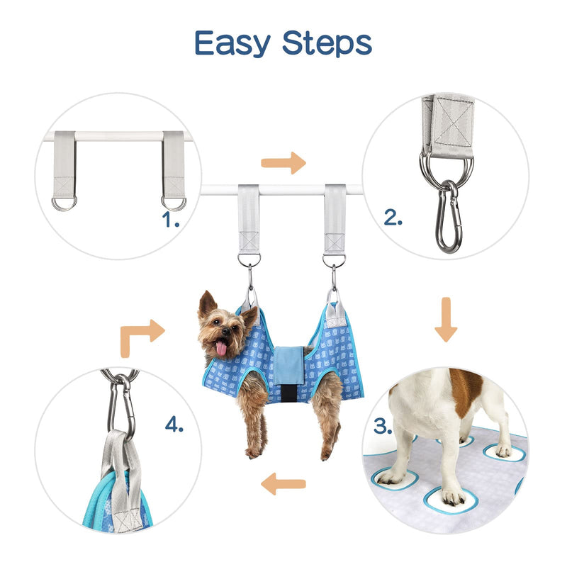 Dog Grooming Hammock Harness, Pet Grooming Hammock for Small Cats & Dogs, Dog Sling for Nail Clipping/Trimming - PawsPlanet Australia