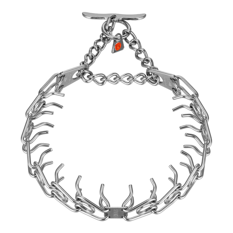 Herm. Sprenger Ultra-Plus Prong Dog Training Collar, Anti Pull Training Pinch Collar, (Stainless Steel, 3.0 mm Short Links x 18" Neck Size; 19-20" Chain Length) - Toggle Version Stainless Steel