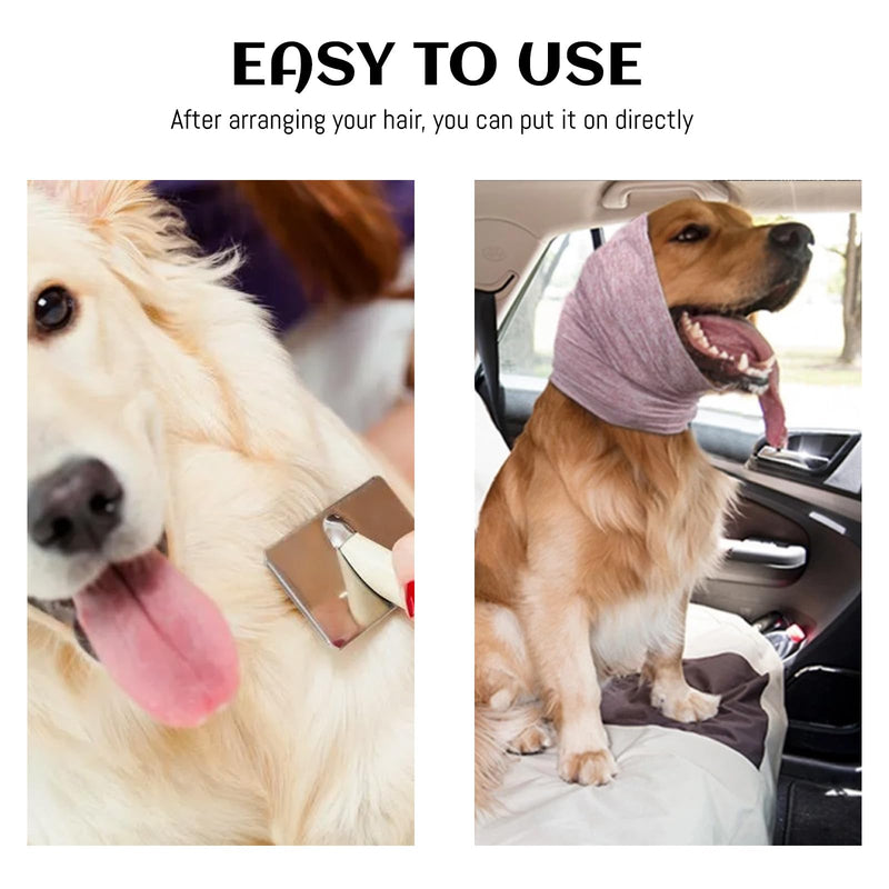 2 Pcs Dog Ear Defenders, Dog Ear Muffs Noise Protection, Anxiety Relief Protector, Winter Neck Warm Ski Mask (Pink, Black)