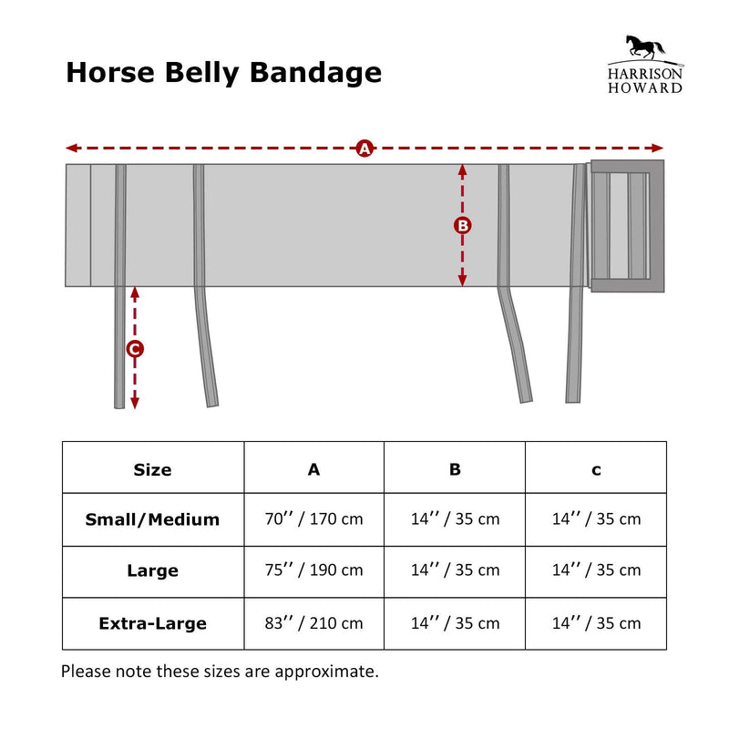 Harrison Howard Horse Belly Guard Body Bandage Wrap Spur Mark Protector Belly Cover Skin Guard Extra Large X-Large Black - PawsPlanet Australia