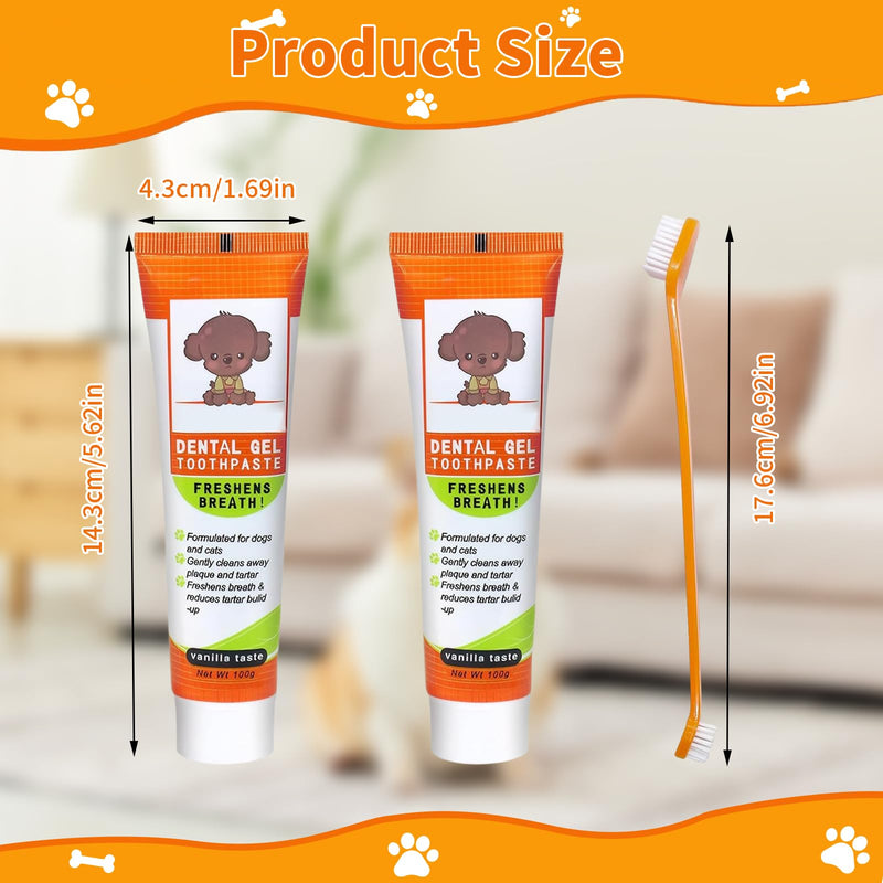 200g Dog Dental Care Set, Dog Toothpaste, Dog Toothbrush, Dental Care Product, Removes Plaque and Bad Breath