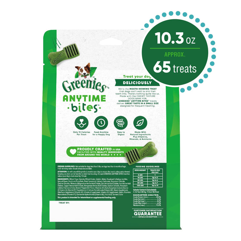 Greenies Anytime Bites Dog Treats, Mint Flavor, 10.3 oz. Bag 10.3 Ounce (Pack of 1) - PawsPlanet Australia