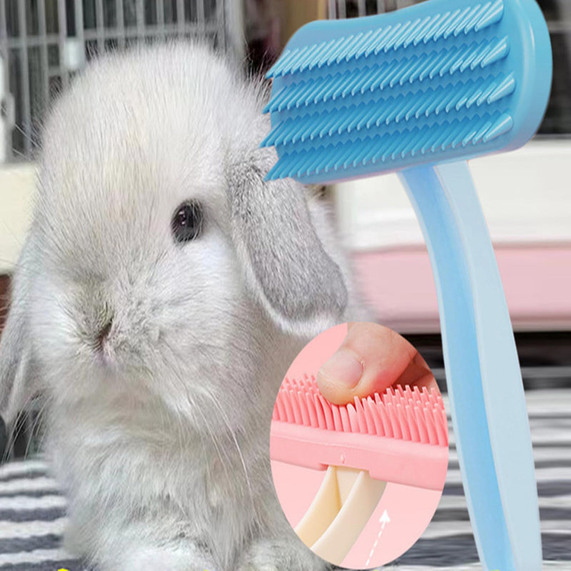 1 Pack Chinchilla Grooming Brush, Soft Silicone Pet De-Shedding & Bath Brush Gentle Massage Comb for Guinea Pigs, Rabbits, Hamsters, Small Animals, Kittens & Puppies（Pink） - PawsPlanet Australia