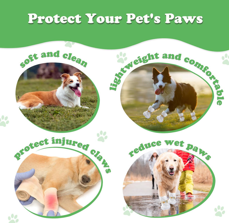 20pcs Disposable Dogs Cats Pets Shoes Boots Paws Protectors Stop Licking, Waterproof Dog Foot Claws Cover with Self-Adhesive Bandage, Comfortable Pet Socks for Injured Paws Recovery (Large 15-50 lb) - PawsPlanet Australia