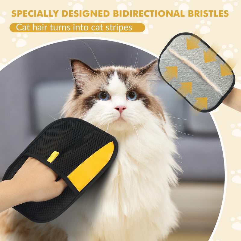 Pet Hair Removal Glove,2Pcs,Electrostatic Gloves Pet Hair Removal,Highly Efficient,Pet Hair Remover Glove,9.45-Inch Large Brush Surface,Reusable Cat Grooming Gloves for Couch,Sweater,Carpet,Curtain. - PawsPlanet Australia