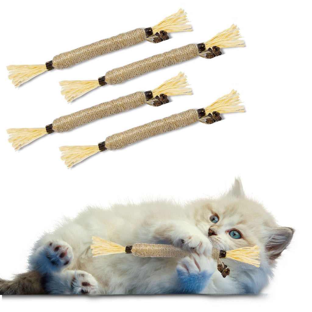 4 Pack Silvervine Sticks for Cats - Cat Chew Toy for Dental Care, Edible Matatabi Cat Chew Sticks for Teeth Cleaning, Kitty Toys for Indoor Cats (4 Sticks) 4 Sticks - PawsPlanet Australia