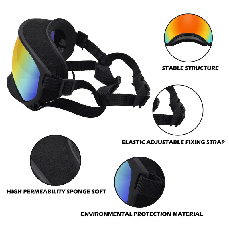 Large Dog Sunglasses, Dog Goggles with Adjustable Strap UV Protection Winproof Dog Puppy Sunglasses, Suitable for Medium-Large Dog Pet Glasses, Dogs Eyes Protection Large Black Frame&Colored Lens - PawsPlanet Australia