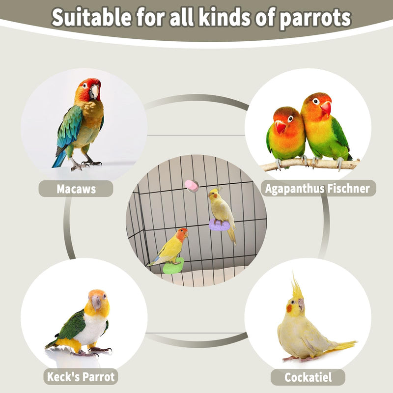 4PCS Bird Beak Grinding Stone,Bird Parrot Cage Perch Stand Platform Foot Claws Trimmer Chewing Toys for Budgies, Parakeets, Cockatiels, Conures - PawsPlanet Australia