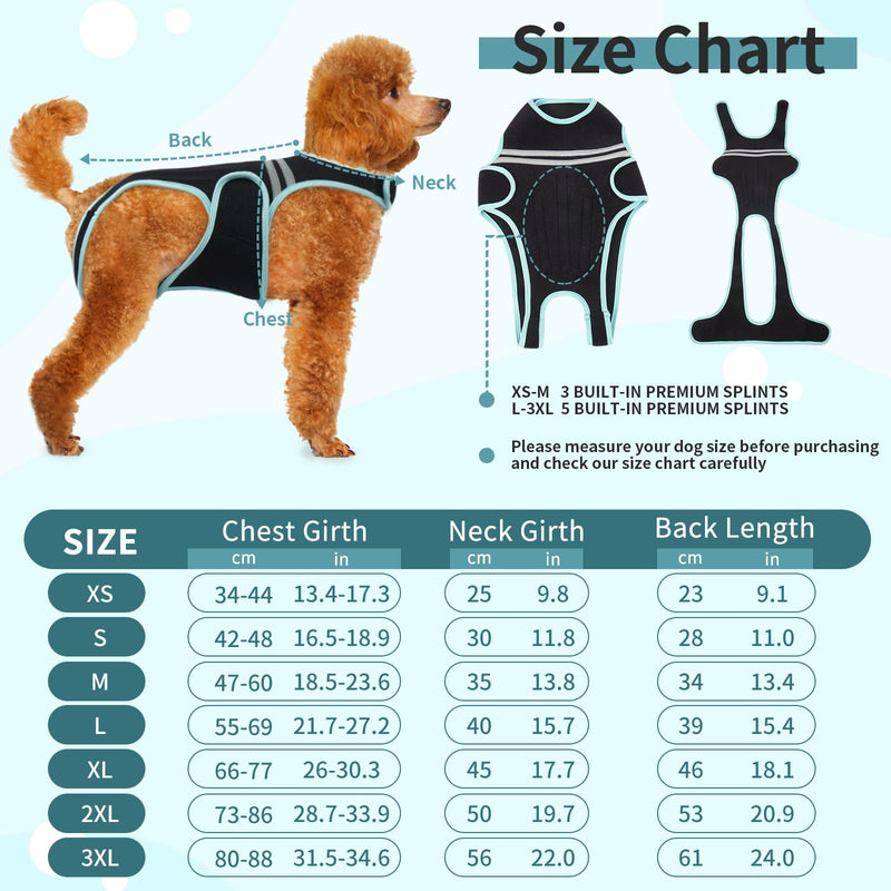 PUMYPOREITY Dog Back Brace for Arthritis, Dog Hip Brace for IVDD, Reflective Frame Support Harness for Back, Hip Brace Support, Keeps Back Stable and Reduces Movement Pains(2XL) 2XL