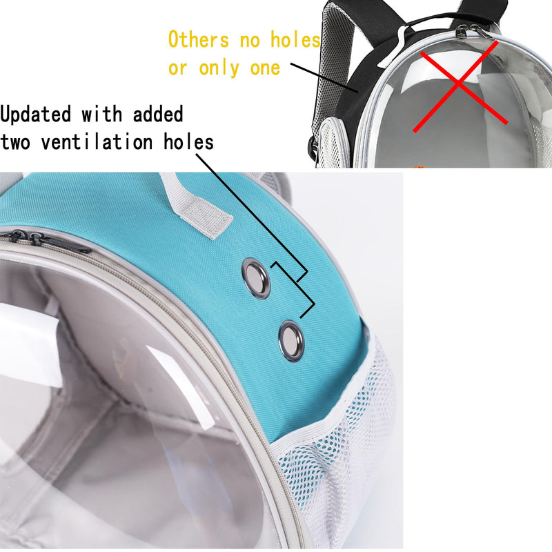 Bearded Dragon Backpack Carrier,Reptile Portable Backpack Carrier with Small Backpack Harness Leash Set,Space Capsule Clear Bubble Window Travel Backpack for Lizard Travel,Guinea Pig,Rabbit Blue New Version Backpack+BP LSH - PawsPlanet Australia