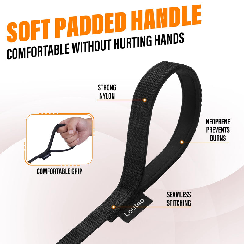 Dog Training Leash - Long Line for Recall & Obedience, Nylon Training Lead with Padded Handle, 15 ft / 20 ft / 30 ft / 50 ft / 100 ft - Long Leash for Dogs Outside, Small/Medium/Large 100ft Black - PawsPlanet Australia