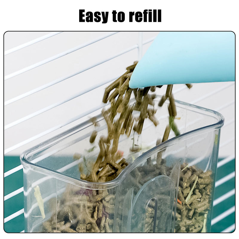 Hanging Automatic Food Dispenser, 27oz Large Capacity Hanging Pet Cage Feeder for Rabbit Bird Chinchilla Hedgehog Guinea Pig Ferret Kitty Puppy (Gray) Gray - PawsPlanet Australia