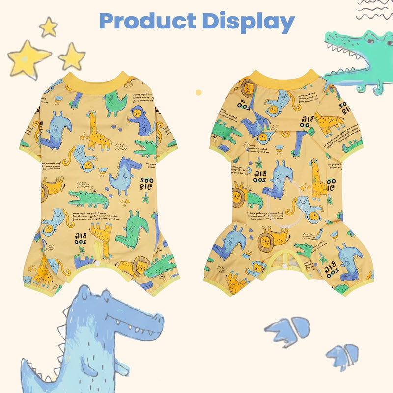 Dog Surgery Suit for Dogs After Surgery, Anti Licking Dog Spay Neuter Recovery Suit, Soft Cotton Onesie Cone Alternative for Small Dogs Male Female, Honey Yellow 2XL