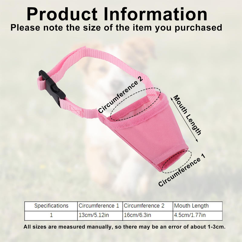 Pink Muzzle for Dog, Soft Breathable Adjustable Mouth Cover for Small Medium Large Dogs to Anti-Biting Barking Chewing Allow Grooming Panting Drinking Vet Visits, Not Fit Short Snout Dogs - PawsPlanet Australia