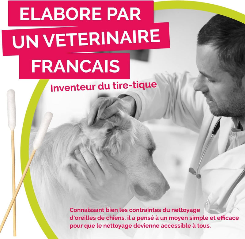 Bamboo Cotton Buds for Small Dogs and Cats (50 S/M Buds) - Safe and Easy Ear Wax Removal - Designed by French Vet 1