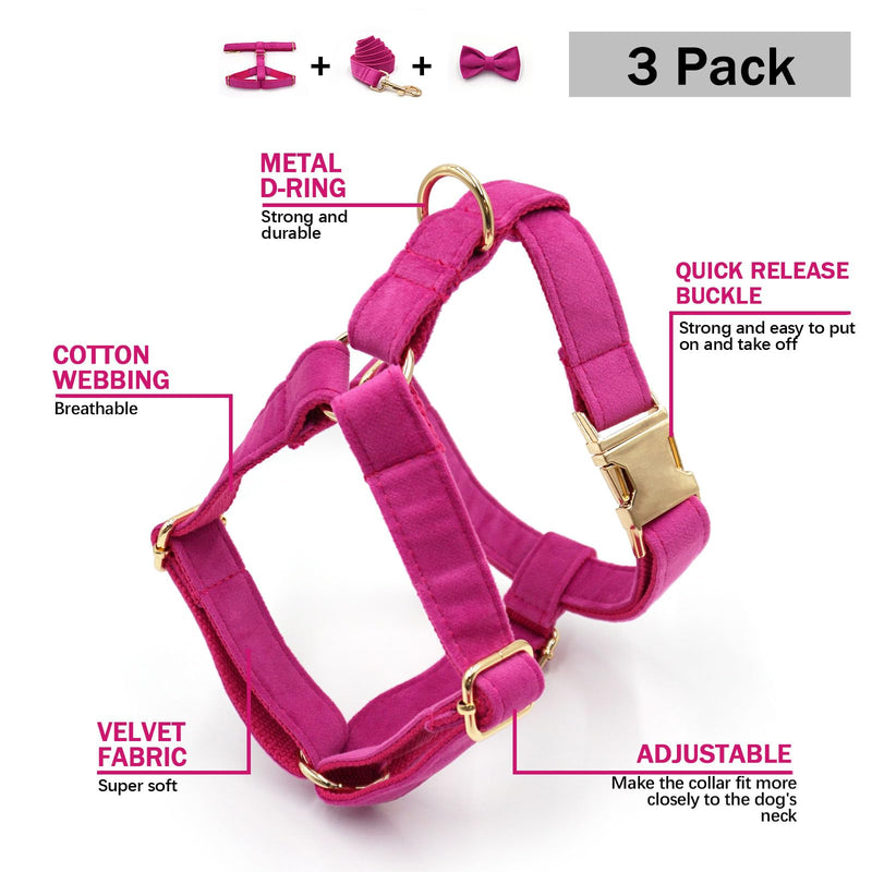 Large Big Dog Harness Set,Lightweight Dog Wedding Harness and Leash with Bow,Soft Unique 4-5 FT Leash for Female Dogs L - PawsPlanet Australia