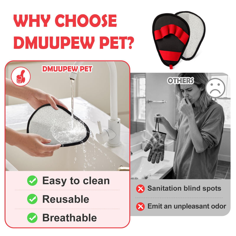Pet Hair Removal Glove-The Ultimate Hair Removal Tool with 5-Finger Design Electrostatic Magic Brush,Wide Anti-Slip Strap,Fatigue-Resistant and Reusable for Pet Hair on Clothing,Sofas and Carpets - PawsPlanet Australia