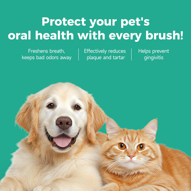 2X Pet Finger Toothbrush - Anti-Plaque - Silver Ion Protection - Soft Dog & Cat Toothbrush for Plaque Removal - Freshens Breath - Prevents Tartar - Dog & Cat Dental Care & Hygiene - Reusable Premium