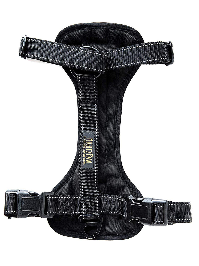 Mighty Paw Mighty Dog Car Harness - Dog Safety Harness for Car - Vehicle Safety with Adjustable Straps - Soft Padding - No Pull Front Leash Attachment - Padded Reflective Dog Harness - (Large) Large Black - PawsPlanet Australia