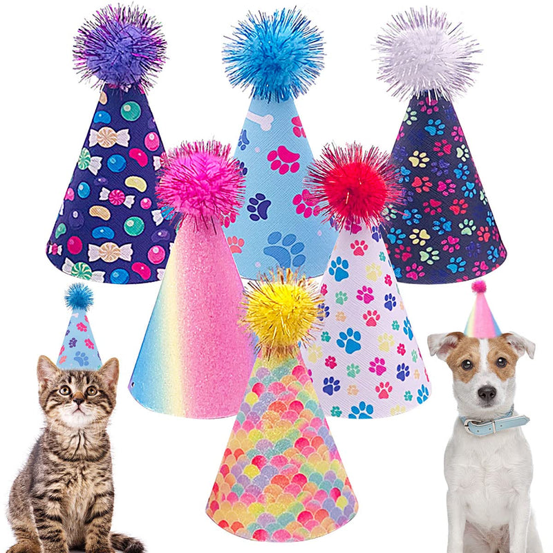 6pcs Dog Birthday Hat Party Hats Supplies for Small Medium Boy Girl Doggie Puppies Cat Kitten Decorations Grooming Accessories…