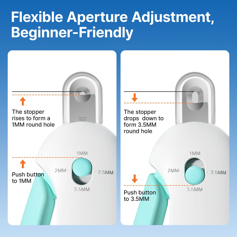 Potaroma Cat Nail Clipper with Adjustable 3-Size Trimming Hole & Hidden Nail File | Safe Toenail Trimmer for Kittens & Indoor Cats | Anti-Splash Claw Cutter for Grooming (Blue) - PawsPlanet Australia