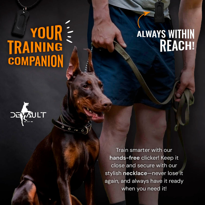 Black Dog Clicker with Necklace - Clickers for Pet Training - Dog Training & Behavior Aids Easy to Carry with You Anywhere - Teach Your Dog Tricks or Reward His Behavior 1 Pack Black - PawsPlanet Australia