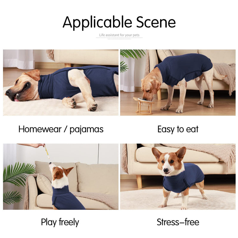 Dog Sweater Pullover Cold Weather Vest for Dogs Dog Sweatshirt & Jacket for Indoor and Outdoor Use (Large, Navy Blue) Large - PawsPlanet Australia