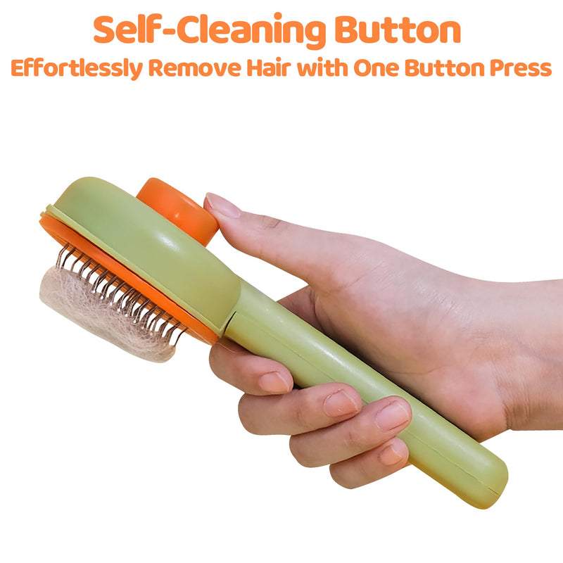 Cat Brush for Indoor Cats Shedding,One-Click Easy Cleanup Pet Hair Removal Tool, Grooming Brush for Both Long and Short Haired Cats and Dogs - PawsPlanet Australia