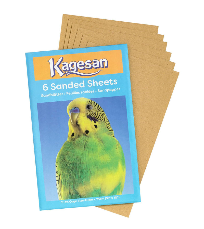 6 PACK KAGESAN BLUE BIRD CAGE SAND PAPER SHEETS 6 X 6 PCK = 36 SHEETS 40 X 25CM - PawsPlanet Australia