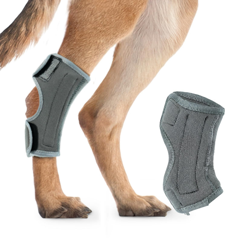 1 Pcs Dog Leg Braces, Hock Joint Brace with Two Support Strips, Dog Joint Wound Protector for ACL CCL Joint Injury, Grey M 1Pcs-Grey Medium
