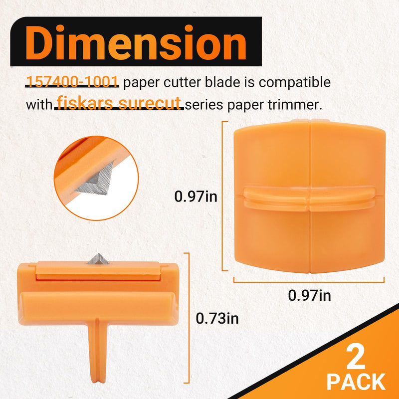 157400-1001 TripleTrack Blade for Fiskars SureCut & Precision Paper Trimmer, Paper Cutting Style I Titanium Blades Replacement for Fiskars Portable Craft Paper Cutter Trimmer, 2 PCS
