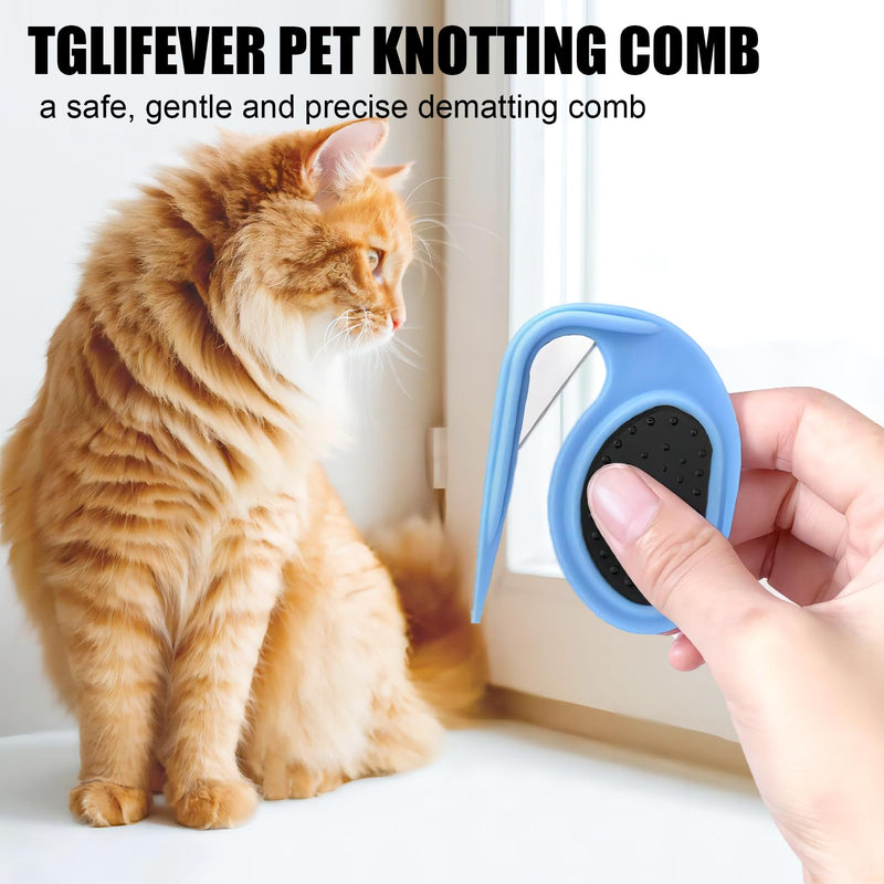 4PCS Knotting Comb, Knotting Comb for Cats, Pet Knotting Comb, De Knotting Comb for Dog, Knotting Comb Pet Grooming Tool for Removing Tangled Hair 2PCS-Green+Orange(with dog bath brush) - PawsPlanet Australia