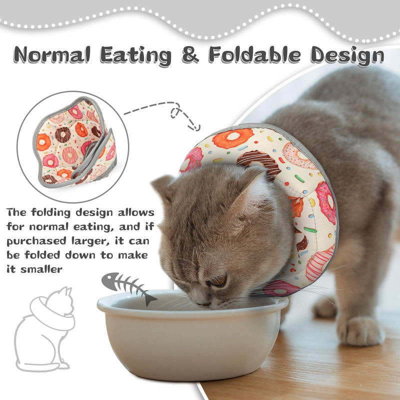 Cat Cone Collar Soft for Wound Healing, Foldable Neck Recovery Cone Anti Licking, Small Adjustable Surgery Cat Head Cone Alternative for Kittens(Size: S) Grey S(Circumference:5.1''-7.87''in)