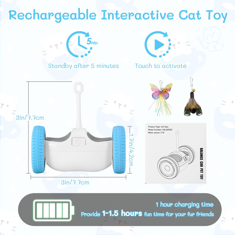 Interactive Cat Toy for Indoor Cats, Automatic Cat Toy with LED Lights, Cat Mouse Toy, USB-C Rechargeable - PawsPlanet Australia