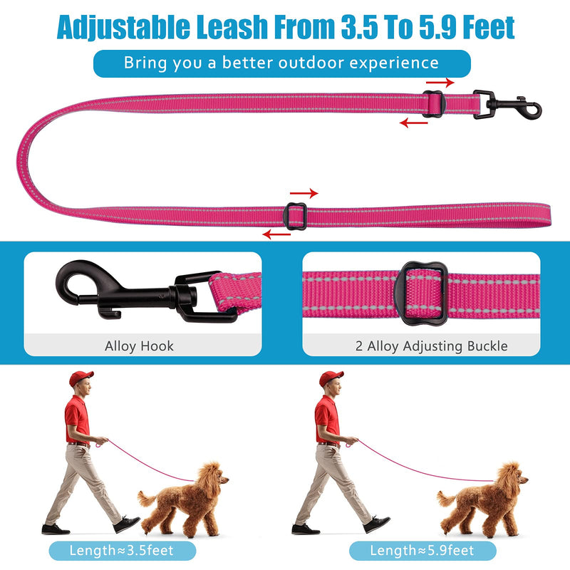 Martingale Dog Collar and Leash Set Martingale Collars for Dogs Reflective Martingale Collar for Small Medium Large Dogs(Hot Pink&L) L Hot Pink - PawsPlanet Australia