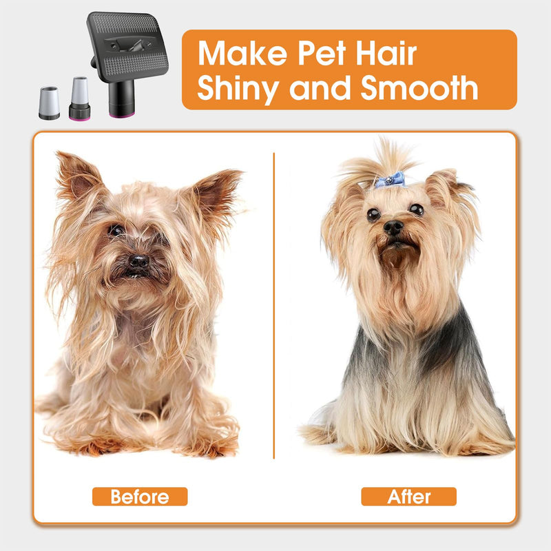 Pet Hair Grooming Brush Vacuum Attachment - Pet Vacuum Grooming Brush Hair Remover Shedding Deshedding Attachment Tool Kit for Dogs and Cats Grey - PawsPlanet Australia