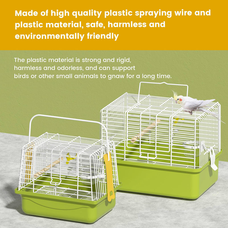 BAGHBPM Small Bird cage,Travel Cage for Birds and Small Animals, Parakeet cage,Bird Carrier Travel cage,Bird Travel cage, jaulas para pájaros,Green,(Size:S,M,L) (M) M - PawsPlanet Australia