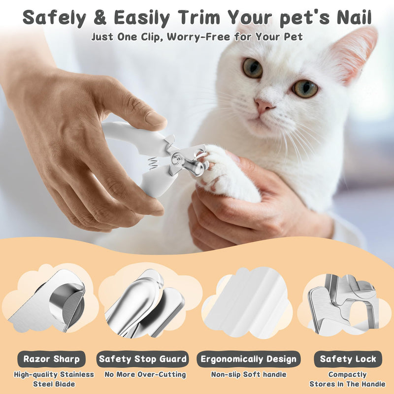 3-Piece Dogs & Cats brush for shedding - Self Cleaning Slicker Brush, Dematting Comb & Nail Clipper - Professional 3-in-1 Grooming Set for Shedding, Mats & Tangles - Easy At-Home Pet Care Tools - PawsPlanet Australia