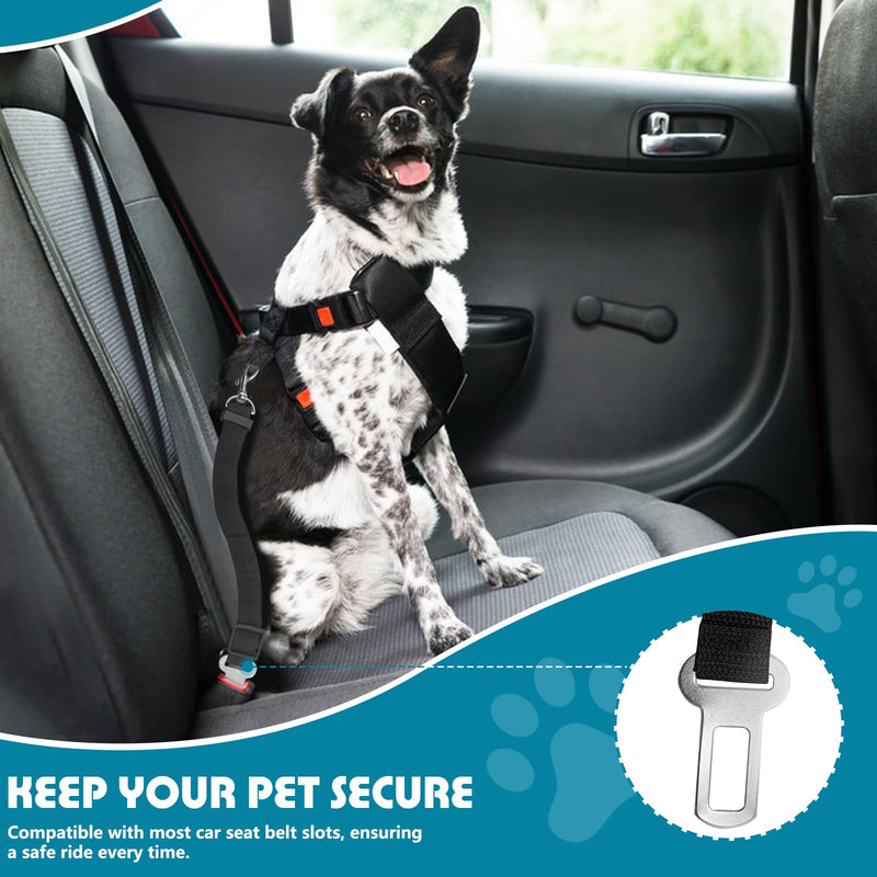 Adjustable Dog Seat Belt for Car, 2 Pack Pet Safety Belts for Vehicles, Heavy-Duty Nylon Puppy Harness Seatbelt Leash for Driving, Universal Fit Seatbelts for Pets in SUV, Truck, Travel, Black - PawsPlanet Australia