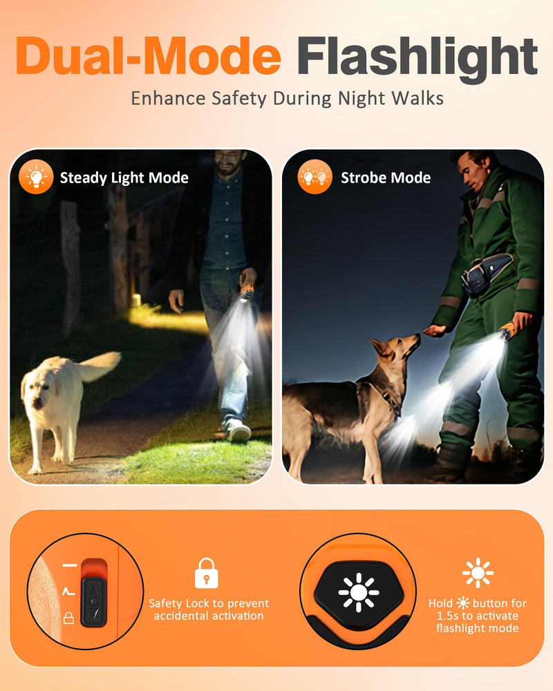 Dog Bark Deterrent Devices | Stop Your & Neighbor’s Dog Barking | 3X Ultrasonic & 23ft Range Anti Barking Device | Dog Behavior Correction Training Indoor Outdoor Orange Black - PawsPlanet Australia