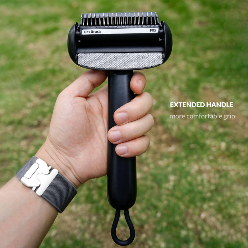 Self Cleaning Grooming Brush for Shedding Pets Rake Gently Removes Loose Undercoat Mats Tangled (Black) Black - PawsPlanet Australia