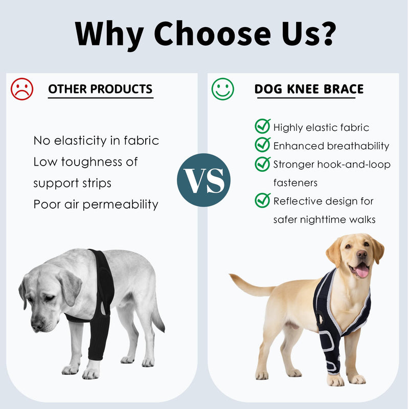 Dog Knee Brace for Torn ACL Hind Leg, Adjustable Four-Legged Universal Dog Knee Brace for Arthritis, Patellar Luxation, Hip Dysplasia, Relieve Joint Pain and Ligament Damage,XS XS
