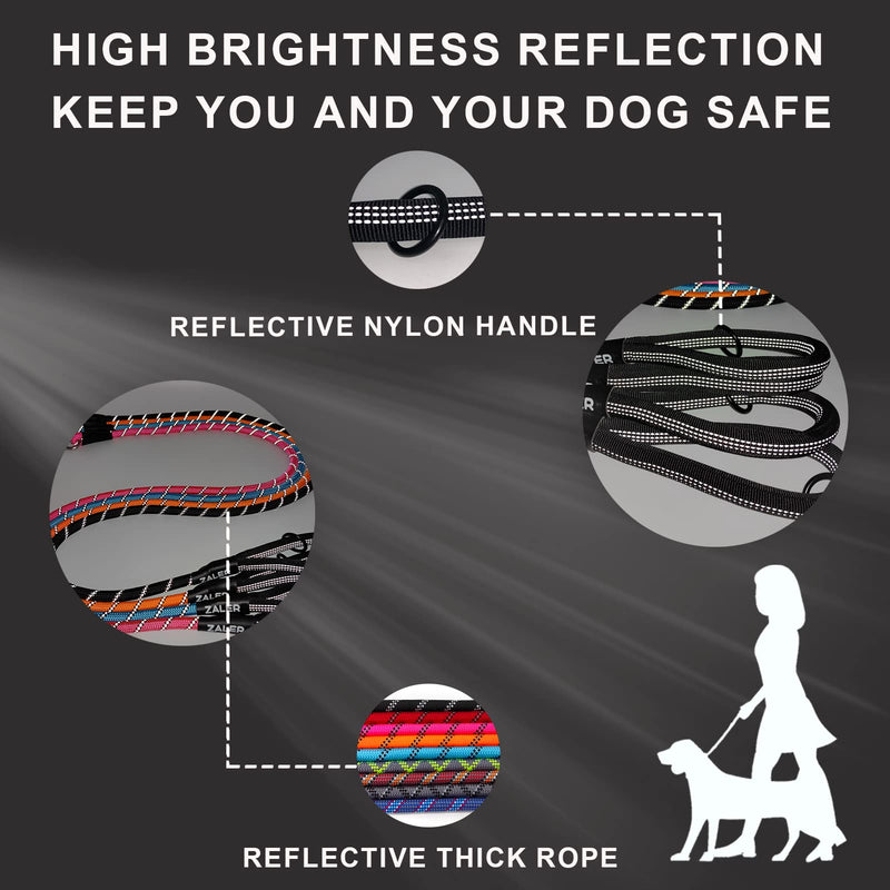 Rope Dog Leash, 4/5/6/10/15/20/30/50 Foot Reflective Dog Leashes with Carabiner, Heavy Duty Dog Lead for Large and Medium Dogs (5FT, Orange) 5FT*1/2" - PawsPlanet Australia