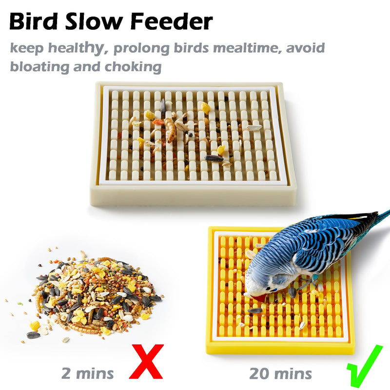 2Pcs Bird Foraging Toys Puzzle, Bird Slow Feeder Mats, Interactive Parrot Foraging Toys to Increase Feeding Time, Bird Enrichment Toys for Rat, Parakeet, Cockatiel, African Grey, Conure, Budgies